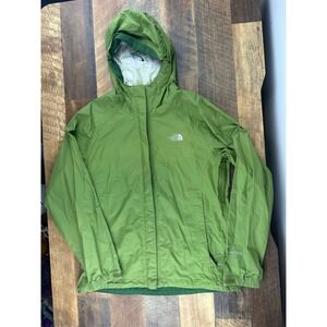 The North Face Womens Vent 2.5L Green Rain Jacket Hooded Lightweight Medium